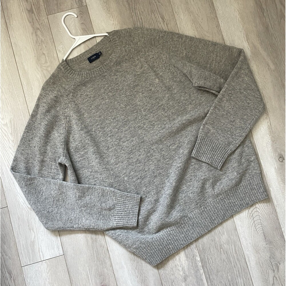 J.Crew Lambswool Sweater crewneck long sleeve mens Gray (xxlarge)